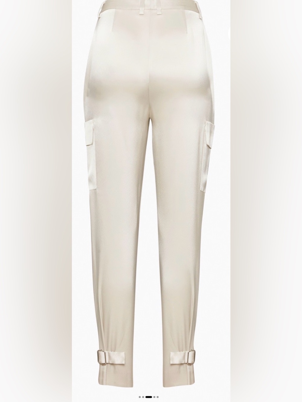 Aritzia Babaton Women’s 6 Matte Pearl Refined Satin Cargo Pants Cuff Buckle - Picture 6 of 11